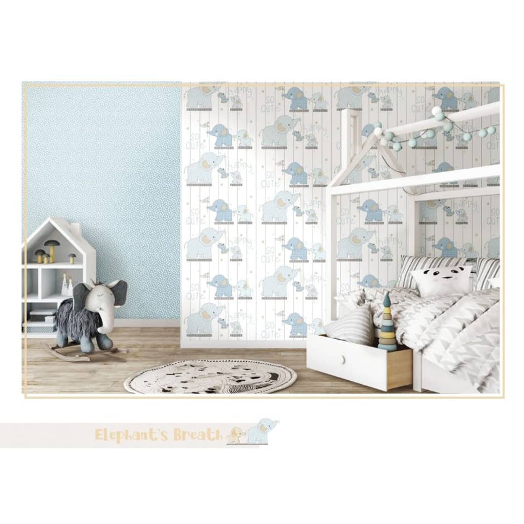 Noordwand behang mondo baby little dots blauw en wit