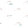 Noordwand behang mondo baby clouds wit blauw roze