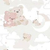 Noordwand behang mondo baby hug bears roze en beige - afbeelding 2