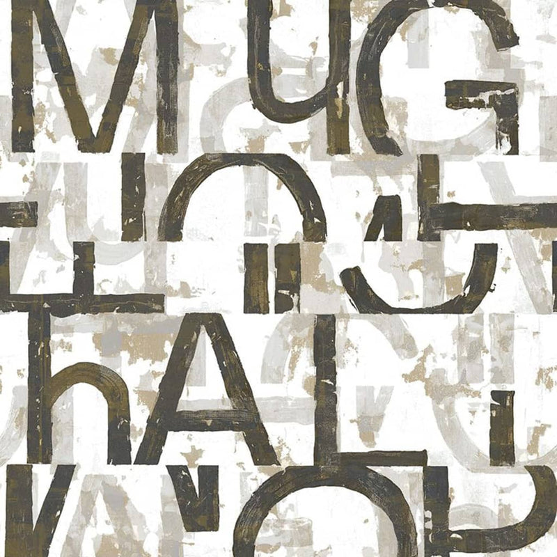 Noordwand Noordwand Behang Friends Coffee Words and Letters zwart en metallic