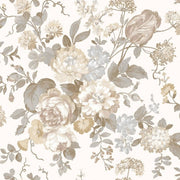 Noordwand behang blooming garden 6 big flowers beige en blauw - afbeelding 2