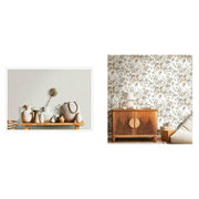 Noordwand behang blooming garden 6 big flowers beige en blauw - afbeelding 3
