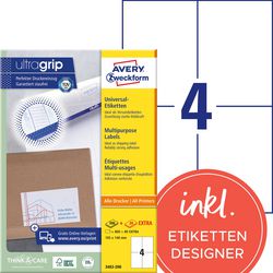 Universele etiketten avery universal wit 200 stuks