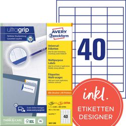 Multifunctionele etiketten avery zweckform 200 stuks wit