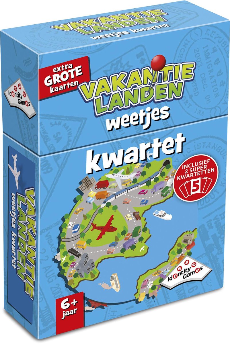 Identity games vakantielanden weetjes kwartet - kaartspel - boordevol leuke feitjes over populaire vakantiebestemmingen