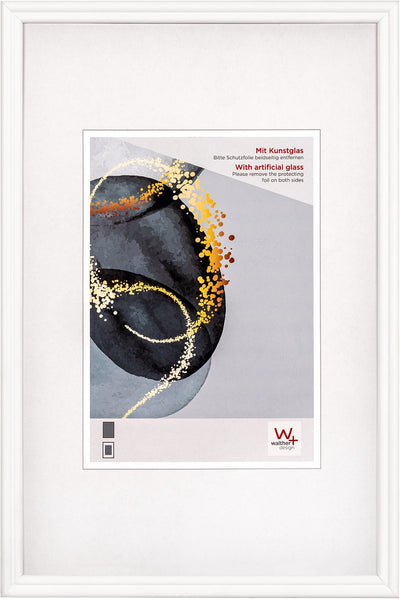 Walther select - houten lijst - fotoformaat 20x30 cm - kunstglas - wit