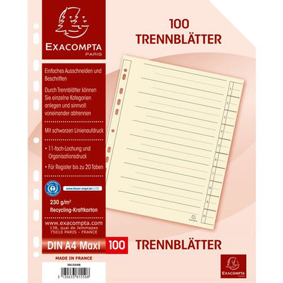 Scheidingsstroken exacompta a4 xl