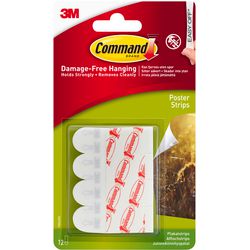 Poster strips command w17024 zelfklevend wit 12 stuks