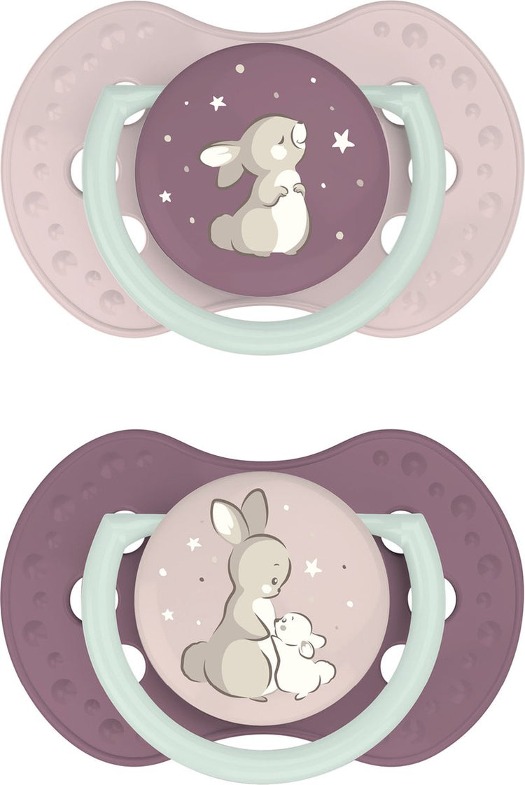 Difrax lovi fopspeen dynamisch - classy - 0 tot 6 maanden - roze beige - 2 stuks