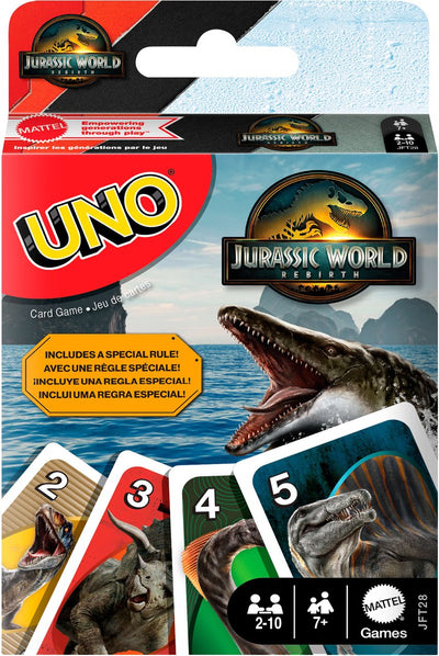 Mattel games uno jurassic world rebirth kaartspel