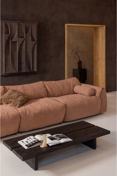 Woood lion salontafel - mdf - donkerbruin - 25x140x60