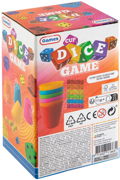 Creative craft group dobbelspel 6 cups en 30 dobbelstenen