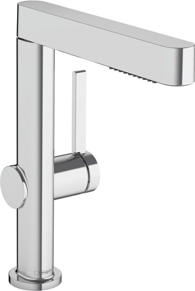 Hansgrohe finoris - wastafelkraan - met afvoerplug - 230mm - uittrekbare vuistdouche - 2 straalfuncties - chroom