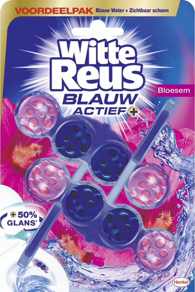 Witte reus toiletblok blauw actief bloesem 100 gram