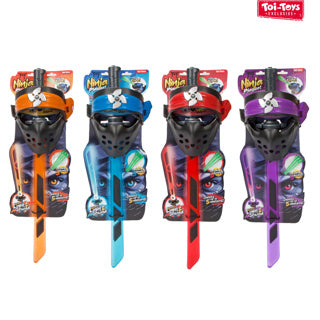 Ninja lichtzwaard en masker met licht en geluid 4 assorti | 2 stuks