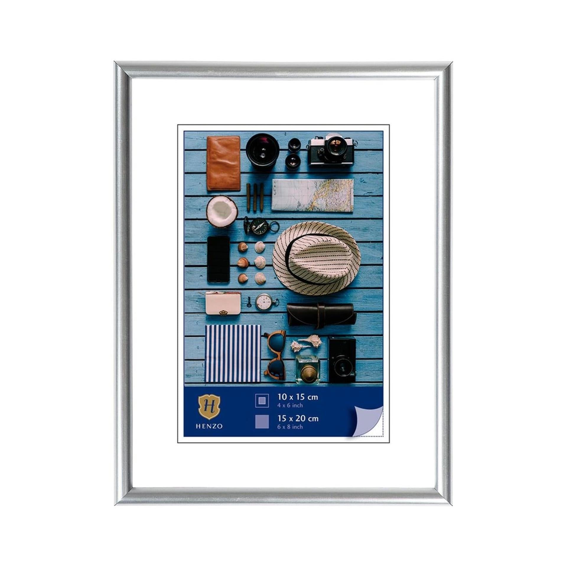 Henzo fotolijstframe 15x20cm foto 10x15 zilver kunststof