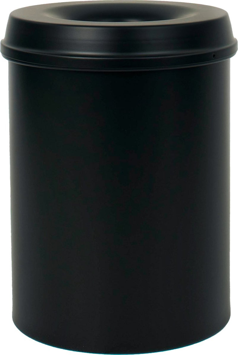 V-part - vlamdovende papierbak 15 ltr - steel - zwart