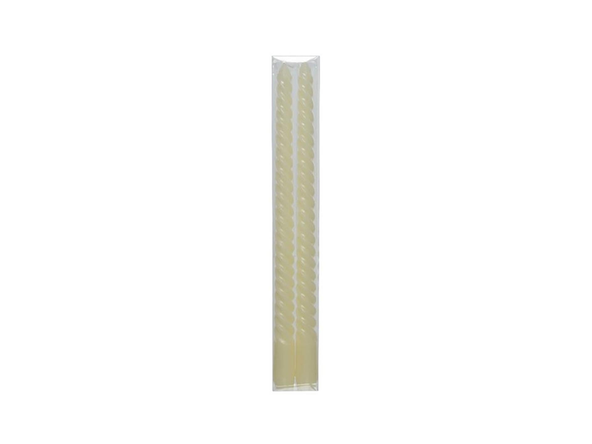 Decoris draai kaars ø2.15-h30cm set a 2 beige
