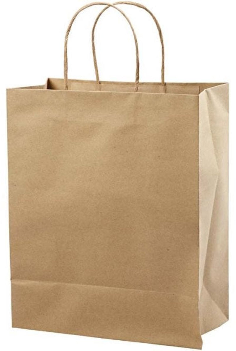 Creativ company cc paper bag, h: 33 cm, w: 26x13 cm, 125 g, brown, 10 pc 1 pack