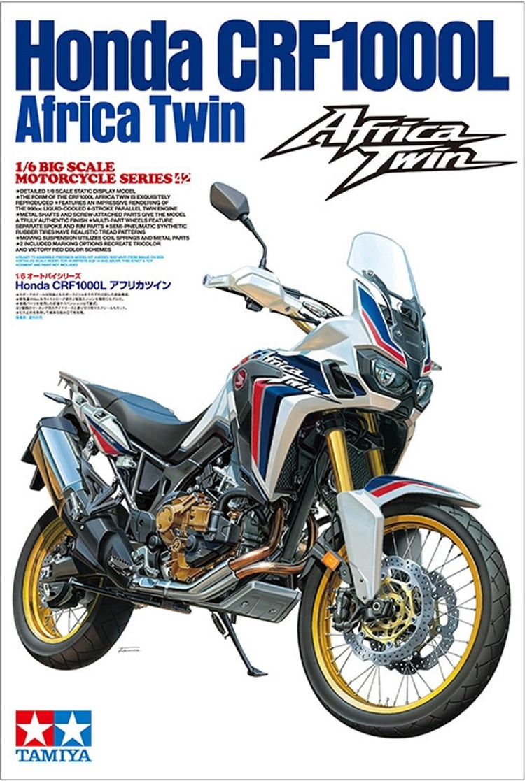 Tamiya modelbouwpakket auto - 16042 honda crf1000l africa twin plastic - 1:6 - modelbouw