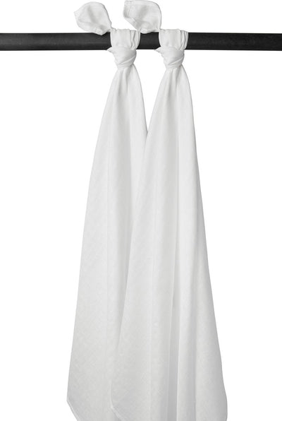 Meyco baby uni swaddle - 2-pack - hydrofiel - white - 120x120cm