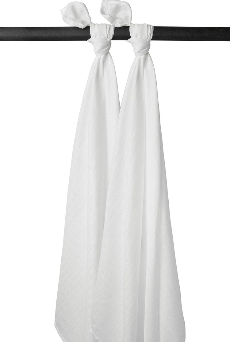 Meyco baby uni swaddle - 2-pack - hydrofiel - white - 120x120cm