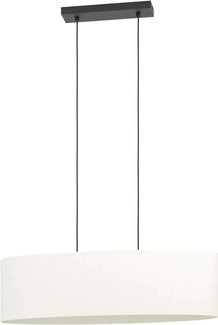 Eglo febres hanglamp - e27 - 78 cm - zwart wit - teddy stof