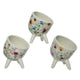 Decoris bloempot bloemen dessin van dolomiet 10x11,4x13,5cm 3 assorti dessins