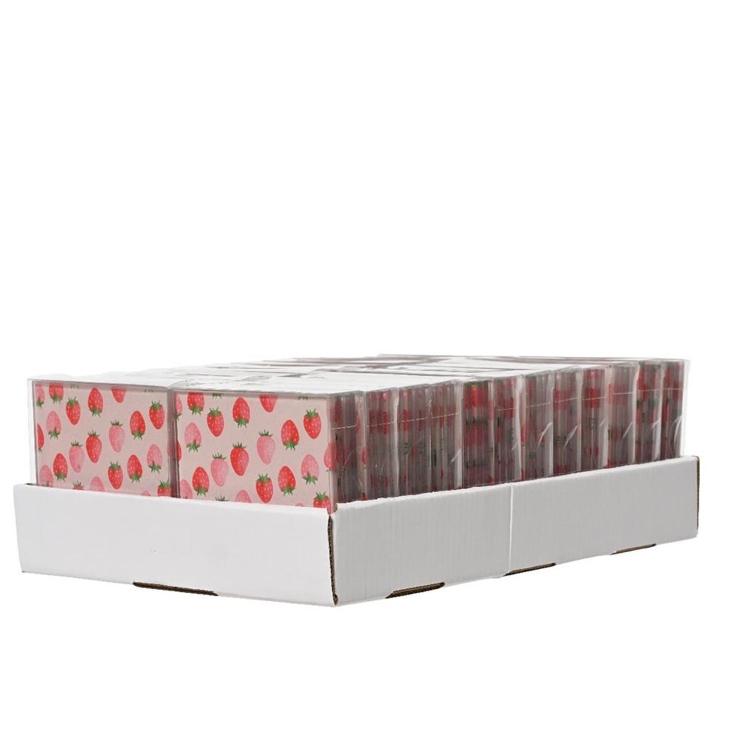 Decoris onderzetter aardbei van glas 8x8x0,3cm