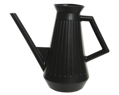 Decoris gieter kunststof 1,8 liter l29-w14-h24.5cm zwart ribbel
