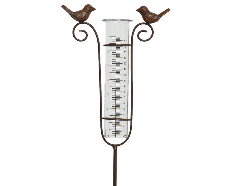 Decoris regenmeter polyresin h115cm met vogels
