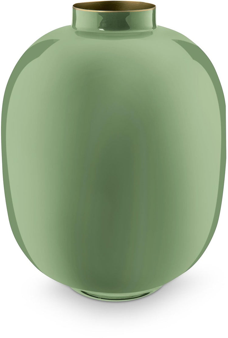 Pip studio - bloemenvaas - woonaccessoires - groene vaas - metaal - 32cm