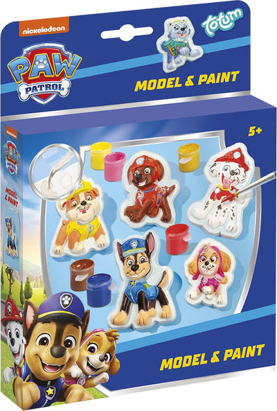 Totum paw patrol speelgoed knutselen gips gieten en schilderen 10 figuren - model paint junior speelgoed meisjes en jongens knutselset vanaf 5 jaar