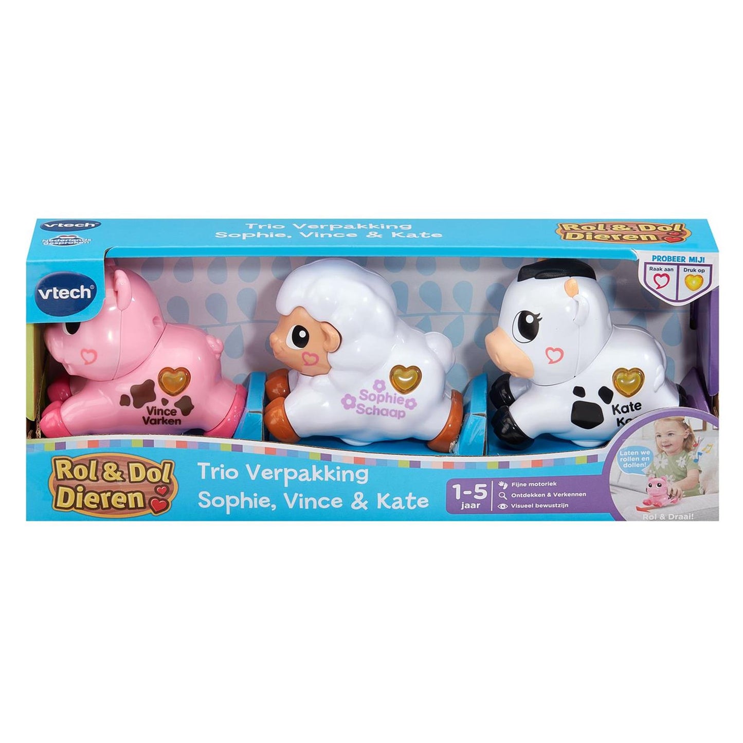 Vtech rol dol dieren trio verpakking sophie, vince kate