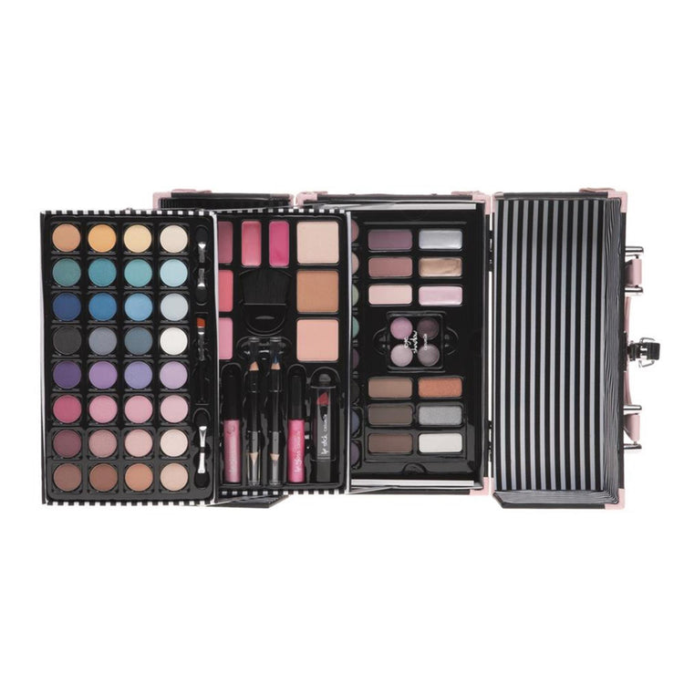 Casuelle make-up koffer roze zwart