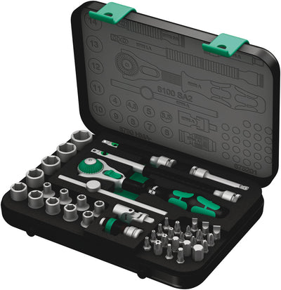Wera 8100 sa 2 zyklop speed ratelset 1 4 gereedschapsset (zwart groen, 42-delig)