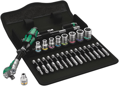 Wera 8100 sa 9 zyklop speed-ratelset gereedschapsset (zwart groen, 1 4 -aandrijving, 28-delig)