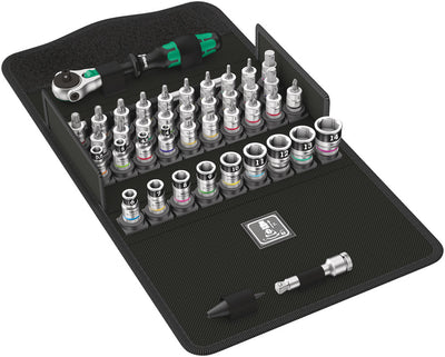 Wera 8100 sa all-in zyklop speed-ratelset, 42-delig gereedschapsset (zwart groen, 1 4 -aandrijving, met vasthoudfunctie, metrisch)