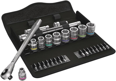 Wera zyklop metal-knarrens.8100 sb7 3 8 gereedschapsset ( 28-delig )