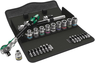 Wera 8100 sc 6 zyklop speed-ratelset, 1 2 -aandrijving gereedschapsset (zwart groen, 28-delig)
