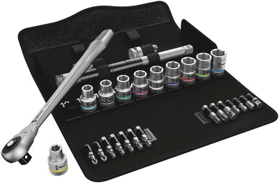 Wera 8100 sc 7 zyklop metal-ratelset met doorsteekvierkant 1 2 aandrijving gereedschapsset ( 28-delig )