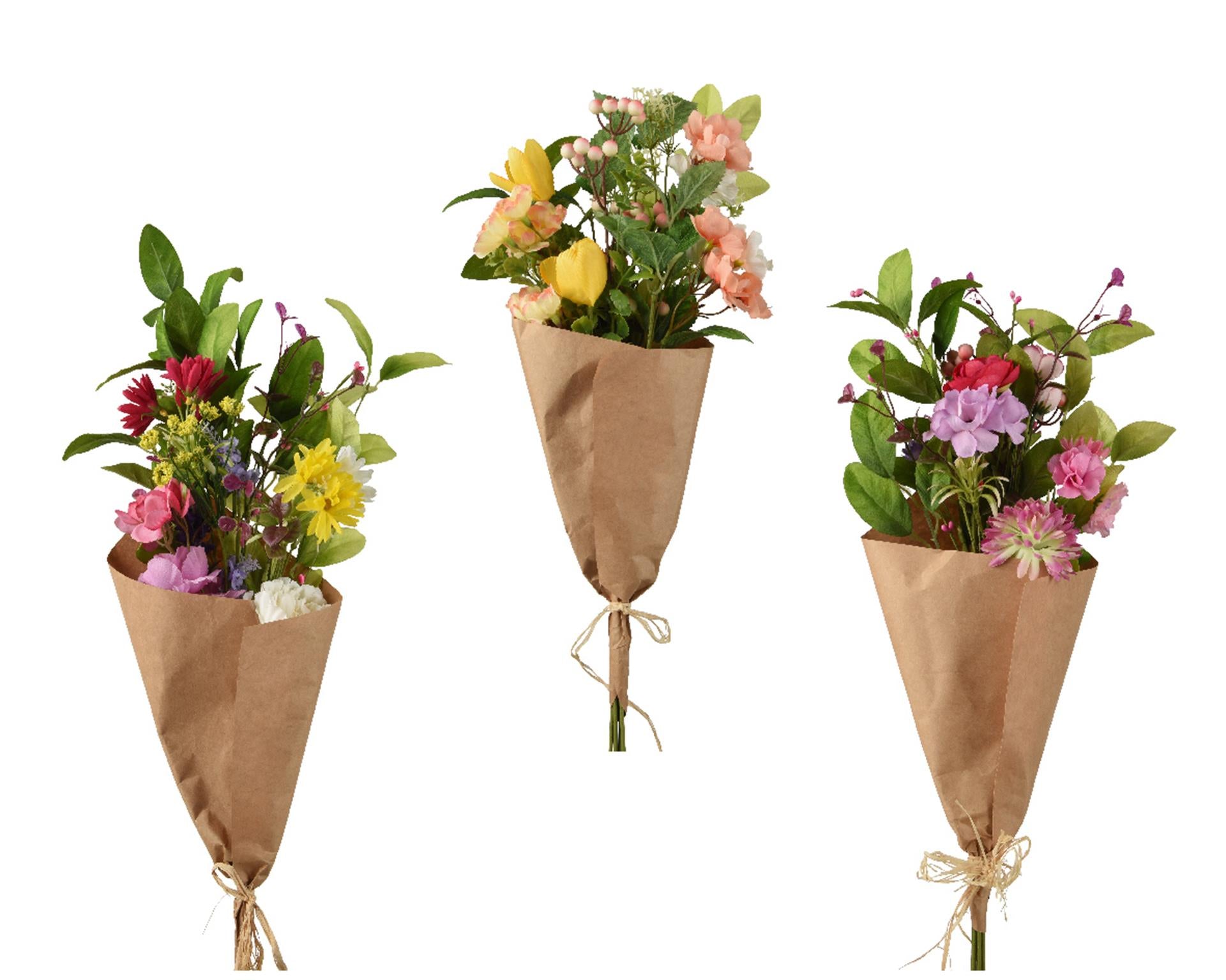 Decoris kunstbloemen zomerboeket h70cm