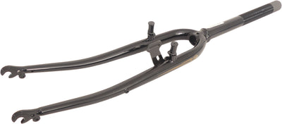 Voorvork hybride 28 met 1 1 8 vorkbuis - V-brake remnok en dynamohaak - zwart