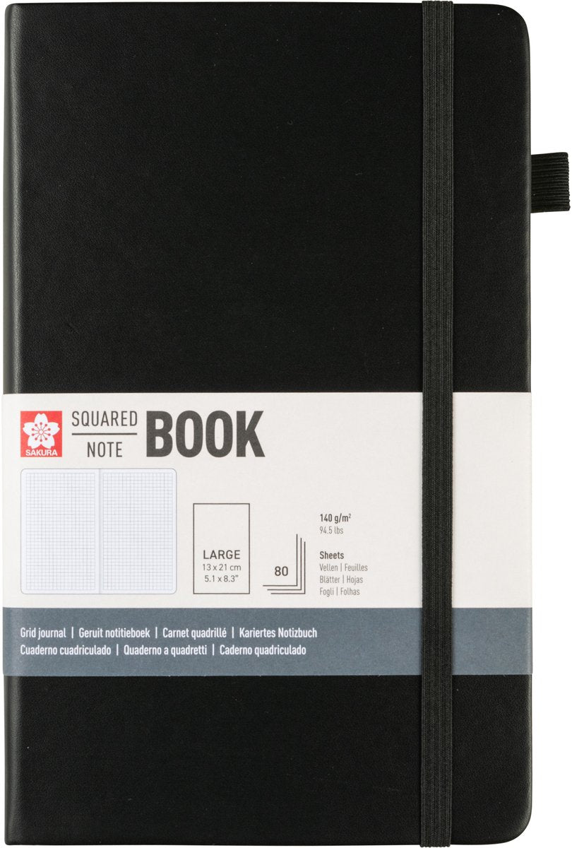Sakura geruit harde kaft notitieboek groot zwart