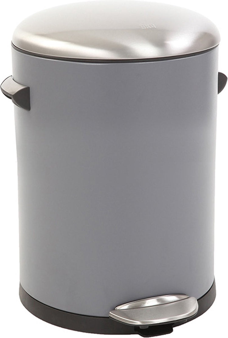 Eko - belle deluxe pedaalemmer 5 liter - steel plastic - grijs, sandcoated - prullenbak