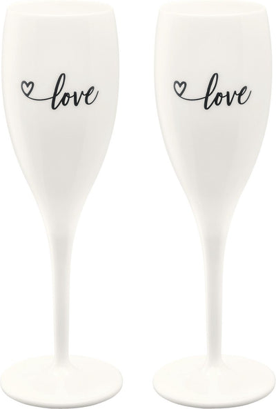 Koziol champagneglas, 0.1 l, set van 2, organic, 'love' - | cheers no. 1