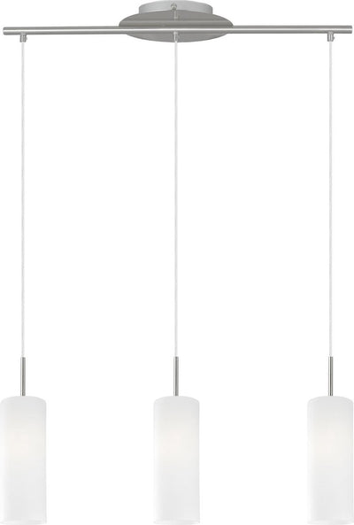 Eglo troy 3 - hanglamp - 3 lichts - nikkel-mat - wit gelakt