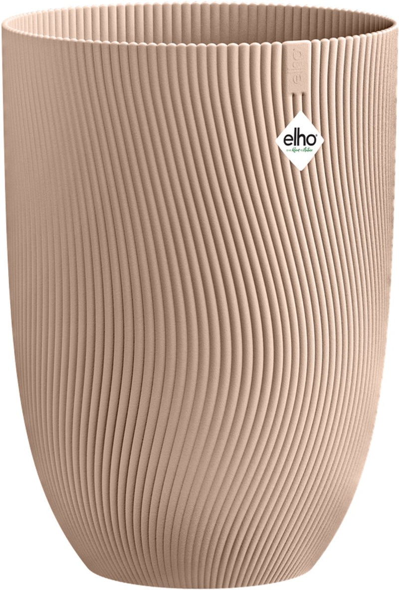Elho sereh hoog 30 - bloempot voor binnen buiten - 100% gerecycled plastic - ø 29.5 x h 40.5 cm - koele klei