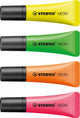 Stabilo neon - markeerstift - unieke tube vorm - etui 4 kleuren