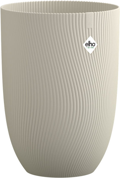 Elho sereh hoog 40 - bloempot voor binnen buiten - 100% gerecycled plastic - ø 39 x h 53.4 cm - paddenstoel beige